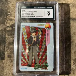(CGC 9) GARY #38 Pokemon Carddass 1998 Bandai Anime Series Oak PRISM HOLO Part 1 - Image 1