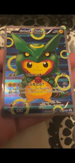 Poncho Wearing Pikachu 230/XY-P Promo Holo Rayquaza 2016 Pokemon Card Japanese - Image 2
