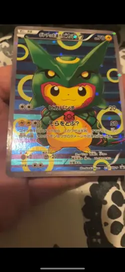 Poncho Wearing Pikachu 230/XY-P Promo Holo Rayquaza 2016 Pokemon Card Japanese - Image 3