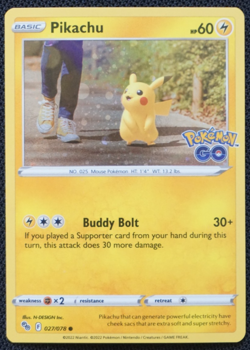 Pokemon TCG Pikachu 027/078 Cosmos Holo Pokemon Go Near Mint English - Image 1