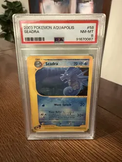 Seadra 58/147 Pokemon Aquapolis Uncommon Non-Holo Card PSA 8 - Image 1