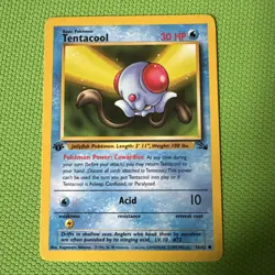 1999 Pokemon Fossil Set Tentacool 1st Edition Common NM 56/62 - Image 1