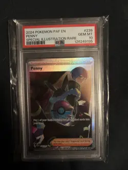 PSA 10 Pokemon TCG Penny Paldean Fates Trainer Holo 239/091 Illustration Rare - Image 1