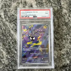 Pokemon SV05 Temporal Forces Gastly 177/162 Illustration Rare Holo PSA 9 - Image 1
