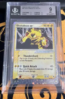 Pokemon Electabuzz ex 97/109 EX Ruby & Sapphire Holo Beckett BGS 9 MINT - Image 1