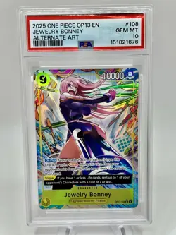 2025 ONE PIECE OP13-CARRYING ON HIS WILL ALTERNATE ART JEWELRY BONNEY PSA 10 ENG - Image 1