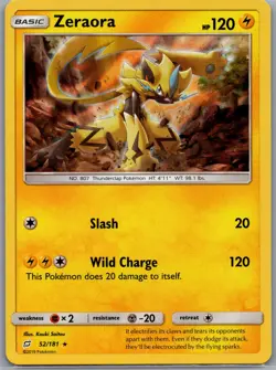 Zeraora 52/181 Holo SM - Team Up - Pokemon Card - NM - Image 1