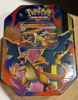 Pokemon TCG Mega Charizard Y ex Tin 4 Booster Packs & Charizard Promo, Sealed - Image 1