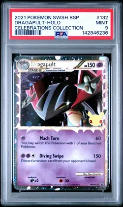 Dragapult Holo 132 Celebrations Collection Swsh Black Star Promo Pokemon PSA 9 - Image 1