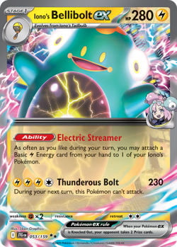 Iono's Bellibolt ex 053/159 Double Rare Journey Together Pokemon Near Mint - Image 1