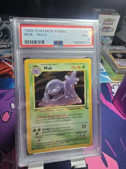 PSA 9 Muk Holo Rare 13/62 Fossil 1999 Pokemon TCG - Image 1