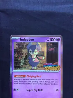 Pokemon: Surging Sparks Staff Prerelease Promo: Indeedee 154 - Image 2