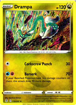 Drampa 119/203 Evolving Skies Rare Near Mint Pokemon DNA GAMES - Image 1