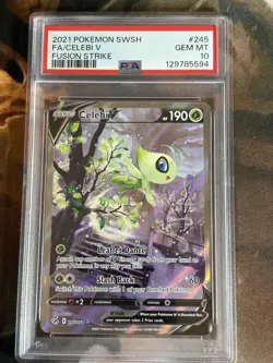 Celebi V #245 Fusion Strike Pokemon TCG 245/264 PSA 10 Gem Mint - Image 1