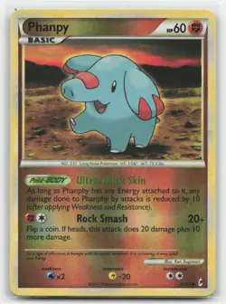 Phanpy Reverse Holo Call of Legends 66/95 C Pokemon LP - Image 1