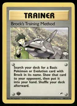 Pokemon Cards Brock's Training Method 106/132 Gym Heroes Uncommon NM - Image 1