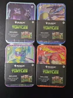 Magic The Gathering Ft. Teenage Mutant Ninja Turtles Set Of 4 Tuns - Sealed - Image 1