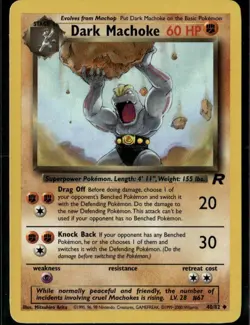 Dark Machoke Uncommon Team Rocket 40/82 Fighting Unlimited Pokemon Card - Image 1