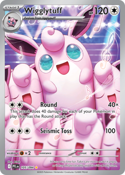 WIGGLYTUFF 105/094 ILLUSTRATION RARE PHANTASMAL FLAMES POKEMON NEAR MINT - Image 1