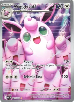 WIGGLYTUFF 105/094 ILLUSTRATION RARE PHANTASMAL FLAMES POKEMON NEAR MINT - Image 2