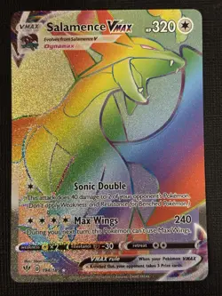 2020 POKEMON DARKNESS ABLAZE SALAMENCE VMAX 194/189 SECRET RARE RAINBOW - Image 1