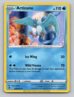 Articuno 036/195 Holo Rare Silver Tempest Pokemon Holo NM - Image 1