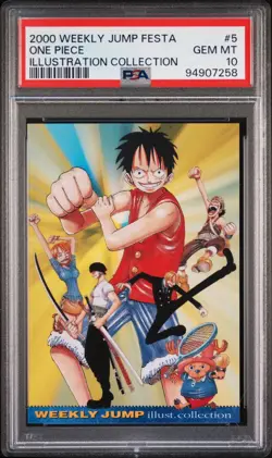 PSA10 No.5 One Piece Luffy/Zoro/Nami Jump Festa 2001 Collection Card WJ - Image 1