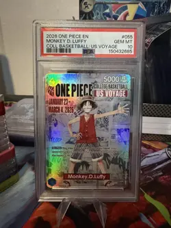 One Piece PSA 10 Monkey D Luffy Promo 2026 P-055 College Basketball English - Image 1