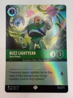 Disney Lorcana Buzz Lightyear Space Ranger 211/204 Epic Wilds Unknown Holo - Image 1