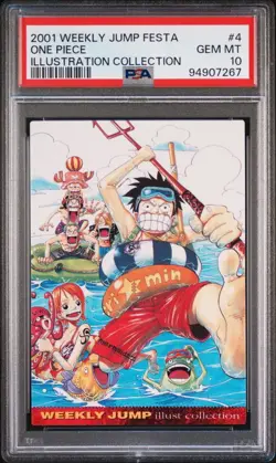 PSA10 No.4 One Piece Luffy/Zoro/Nami Jump Festa 2002 Collection Card WJ - Image 1