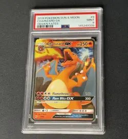 Pokemon TCG 2019 Hidden Fates Charizard GX Card 9/68 PSA 9 Mint - Image 1