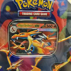 Pokemon TCG Mega Charizard Y ex Tin Factory Sealed 4 Booster Packs Promo - Image 2