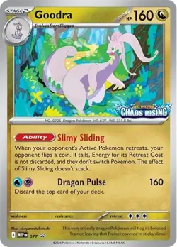 Pokemon TCG - Mega Evolution Chaos Rising - Goodra MEP 077 Pre Release Promo - Image 1