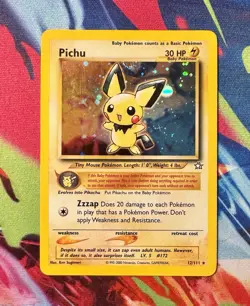Pokemon TCG Pichu Neo Genesis 12/111 Unlimited Holo Rare English (NM) - Image 1