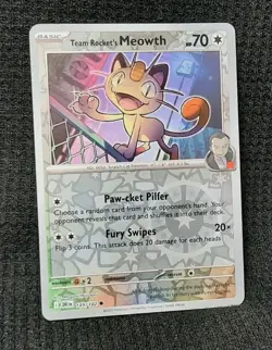 Pokemon Team Rocket's Meowth Reverse Holo *COMMON* 149/182 NM/M - Image 1