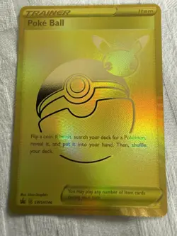 Pokemon TCG Poke Ball Trainer Item Gold Holo Promo SWSH Sword & Shield SWSH146 - Image 1