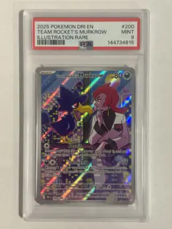 Pokemon Team Rocket's Murkrow Destined Rivals Illustration Rare #200 PSA 9 Mint - Image 2