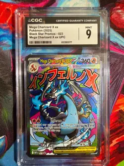 MEGA CHARIZARD X EX 023 UPC BLACK STAR PROMOS POKEMON CGC 9 MINT - Image 1