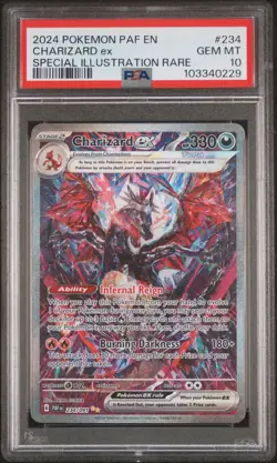 2024 Pokemon Paf EN-Paldean Fates Charizard EX SIR PSA 10 #234 - Image 1