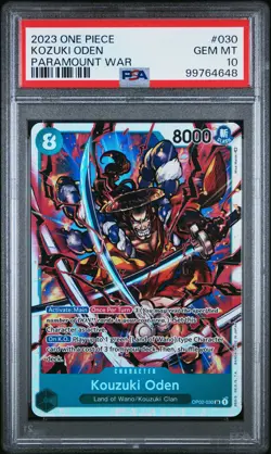 2023 ONE PIECE PARAMOUNT WAR OP02-030 #30 KOZUKI ODEN PSA 10 LOW POP! - Image 1