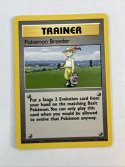 Pokemon Breeder Trainer Card Base Set 76/102 Regular Rare Unlimited Vintage WOTC - Image 1