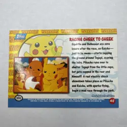 Pokemon Card - Racing Cheek to Cheek 48 - Pikachu's Vacation - Topps - Image 2