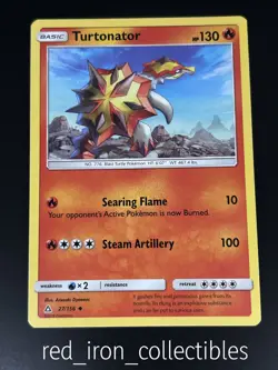 Turtonator 27/156 Uncommon Ultra Prism Sun & Moon Pokemon Card NM 2018 - Image 1