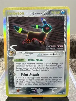 Pokemon Umbreon Reverse Holo Stamped Rare Card 17/113 EX Delta Species TCG MP - Image 1
