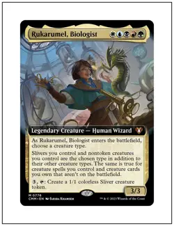 Rukarumel, Biologist, Extended Art, Commander Masters, Magic MTG NM - Image 1
