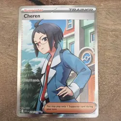 Cheren 258/217 Full Art Trainer Ultra Rare Holo Ascended Heroes Pokemon TCG - Image 1