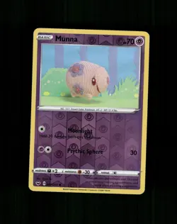 Munna 087/202 Common Sword & Shield Pokemon Reverse Holo Near Mint - Image 1