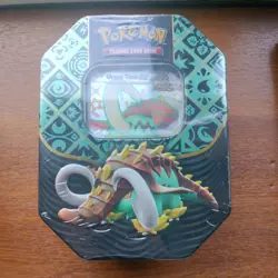 Pokemon TCG Scarlet Violet Paldean Fates Great Tusk Ex Tin New Sealed - Image 1