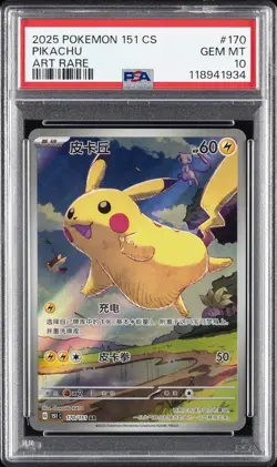 2025 POKEMON SIMPLIFIED CHINESE 151 C-COLLECTION 151 ART RARE PIKACHU PSA 10 - Image 1