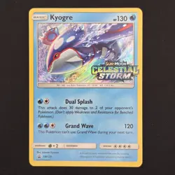 Pokemon TCG Card Kyogre SM129 Celestial Storm Prerelease Promo - NM - Image 1